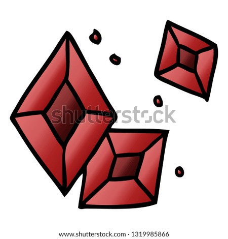 hand drawn gradient cartoon doodle of some ruby gems