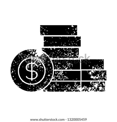 distressed symbol of a pile of money
