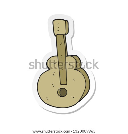 sticker of a cartoon guitar