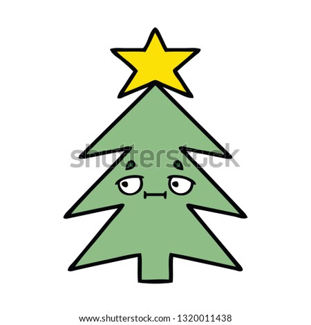 cute cartoon of a christmas tree