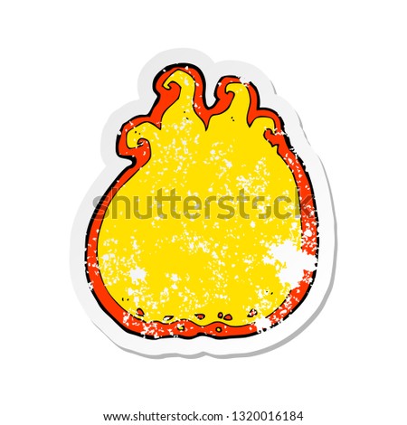 retro distressed sticker of a cartoon flame border