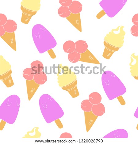 vector illustration ice cream pattern