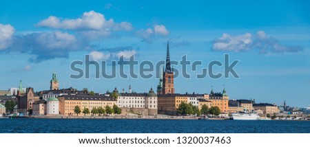 A picture of Gamla Stan in a sunny day, taken from the city hall.