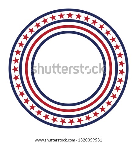 USA star vector pattern round frame. American patriotic circle border with stars and stripes pattern. Abstract geometric. Vector and illustration.
