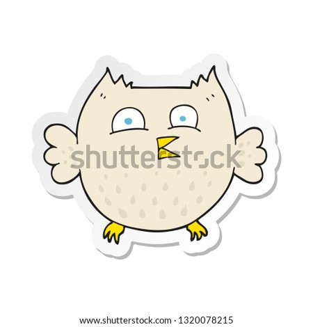 sticker of a cartoon happy owl