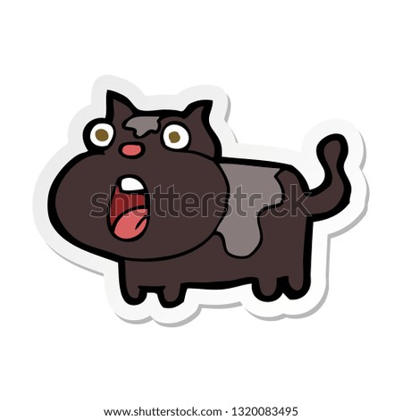 sticker of a cartoon shocked cat