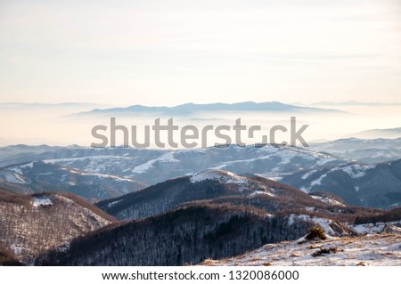 Mountains landscape , winter 