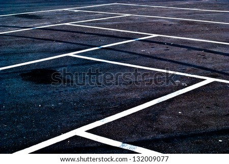parking lot, no cars on a parking lot