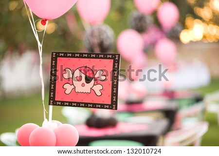 pirate themed kids party Royalty-Free Stock Photo #132010724
