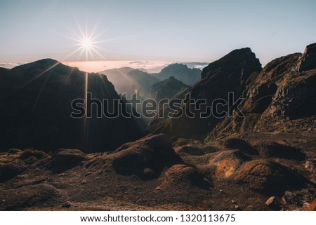 Mountains at sunrise Madeira