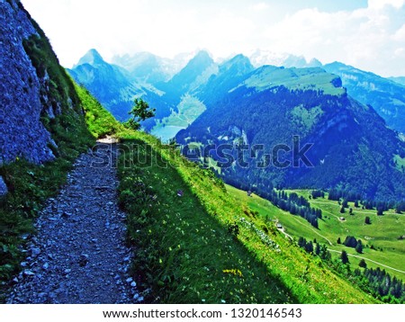 Landscape and environment of Alpstein mountain range and the Appenzellerland region - Canton of Appenzell Innerrhoden, Switzerland