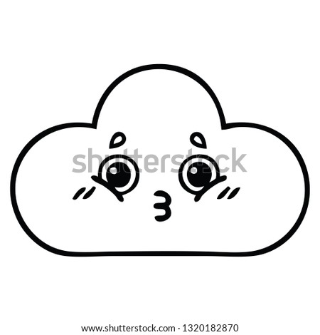 line drawing cartoon of a cloud