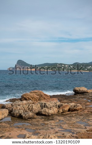 The coast of Ibiza one day with very bad sea, Spain