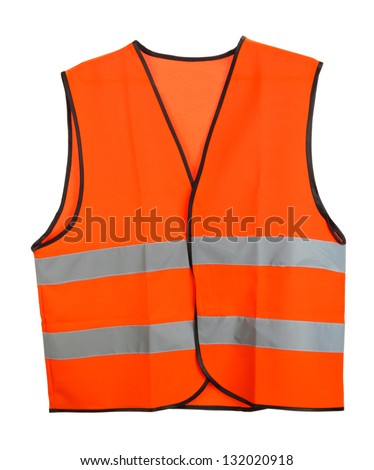 Orange vest, isolated on black Royalty-Free Stock Photo #132020918