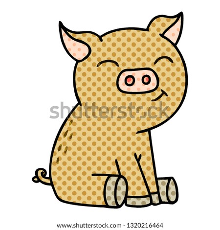comic book style quirky cartoon pig