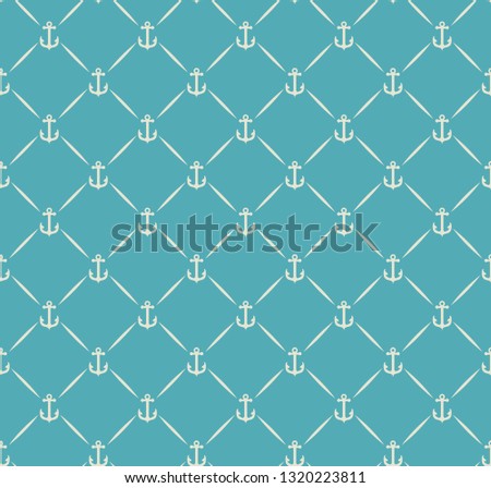 Seamless pattern with anchors for your design. Vector illustration