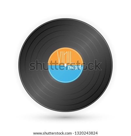 Vinyl music record. Vintage gramophone disc. Vector illustration.