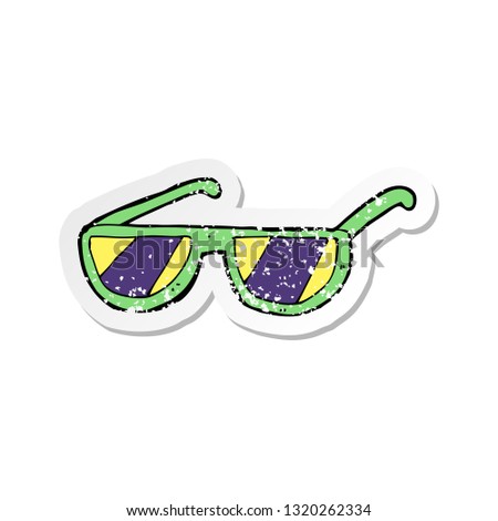 retro distressed sticker of a cartoon x ray spectacles