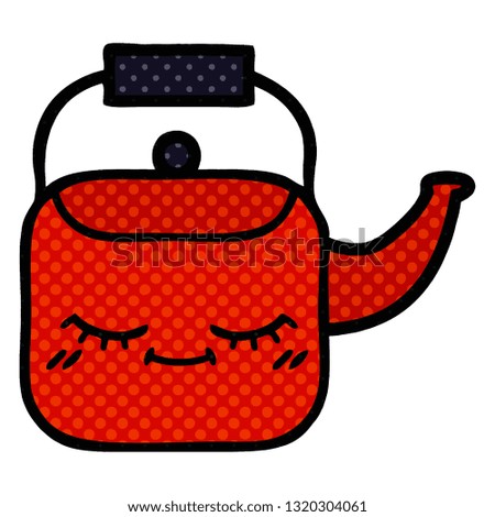 comic book style cartoon of a kettle