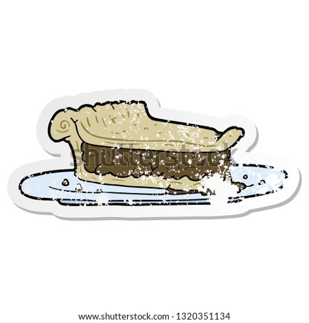 distressed sticker of a cartoon meat pie