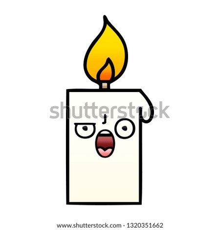 gradient shaded cartoon of a lit candle