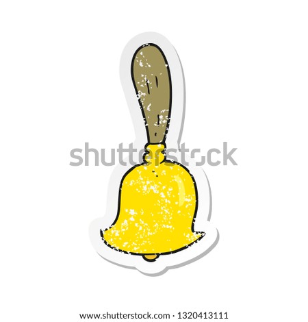 retro distressed sticker of a cartoon hand bell