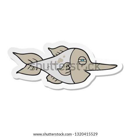 sticker of a cartoon swordfish