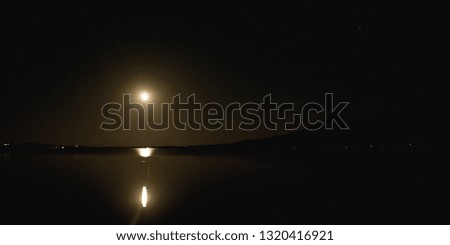 Moon in water reflection