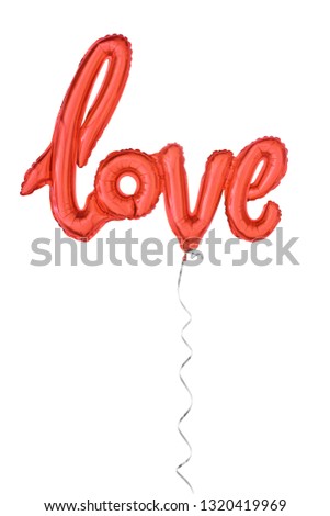 love  balloon font isolated on white background