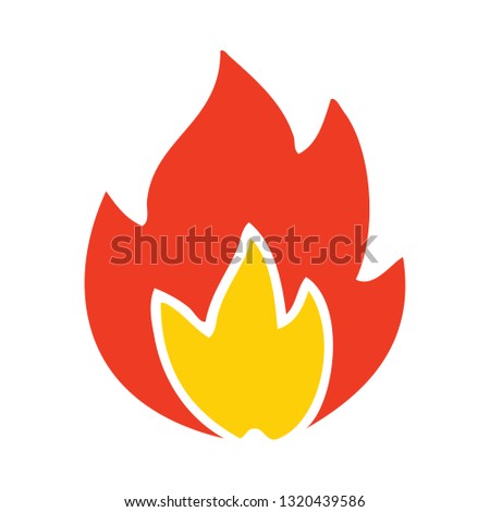 flat color retro cartoon of a fire