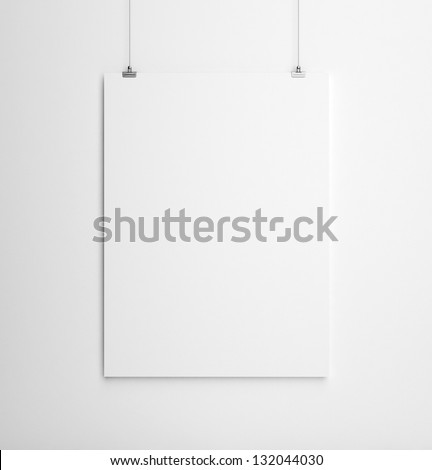 paper card on white wall Royalty-Free Stock Photo #132044030