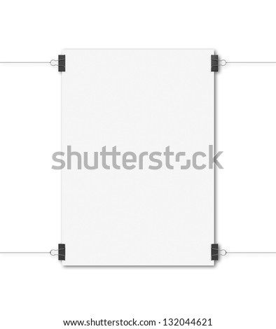 white poster clips on white background
