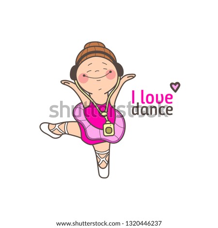 girl dancer logo for corporate identity. sticker