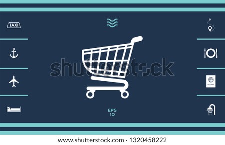 Shopping cart icon, shopping basket design, trolley icon. Graphic elements for your design