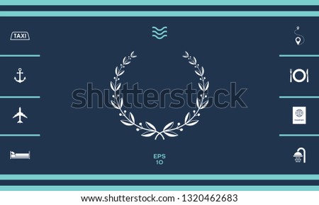 Laurel wreath symbol. Graphic elements for your design