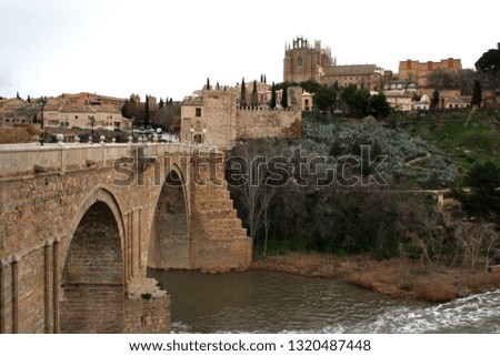 landscape of Toledo on river tajo, Spain