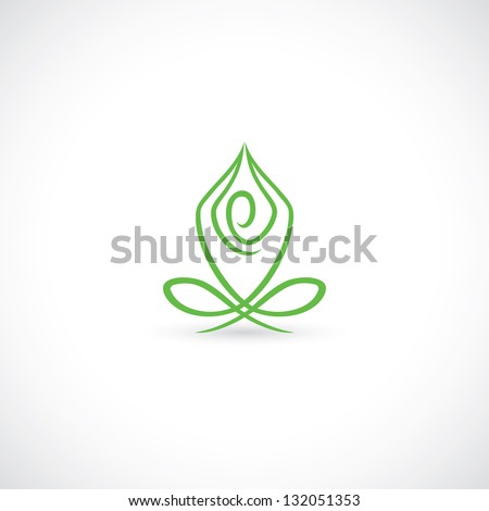 Yoga lotus pose - vector illustration