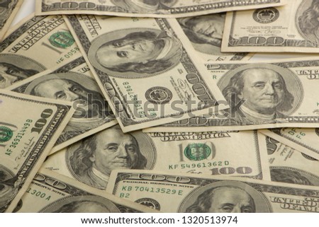 Background with money american hundred dollar bills texture