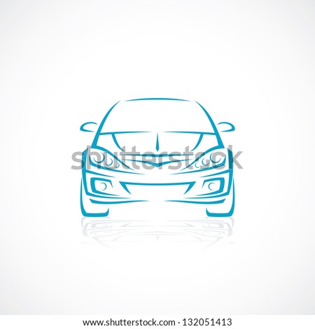 Front view of car - vector illustration