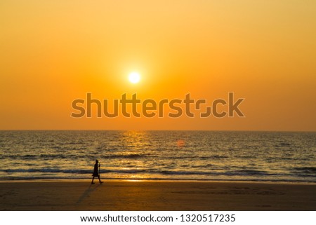 Evening sunset on the beaches of Goa