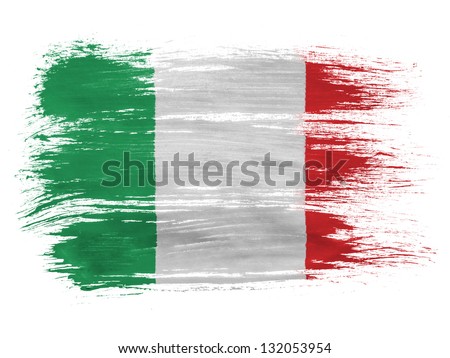 Italy. Italian flag  on white background