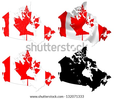 Canada flag over map collage