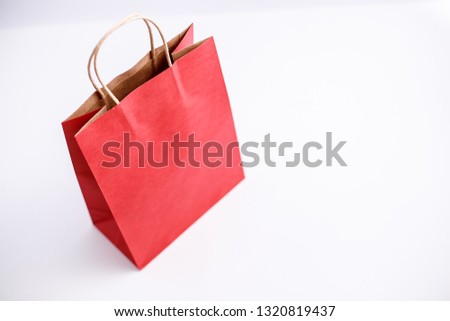 Paper bags on a solid isolated background. Side view