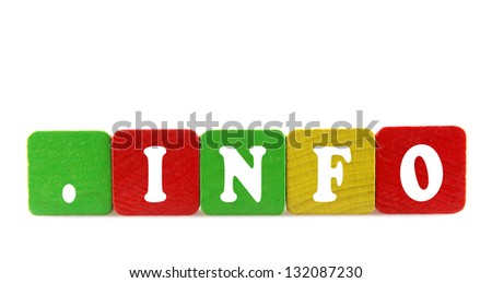 info - isolated text in wooden building blocks