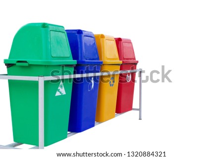 Separate garbage into trash isolated on white background