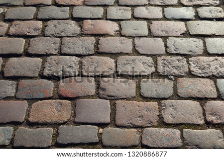 Close up surface of cobblestone in high resolution