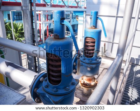 Safety valve in power plant. Royalty-Free Stock Photo #1320902303