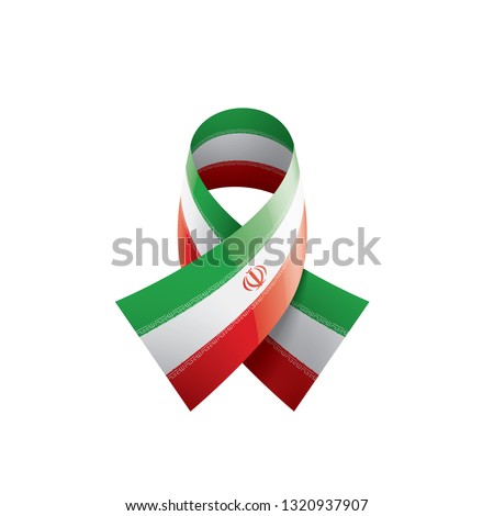 Iran flag, vector illustration on a white background