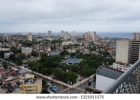  Cityscape of La Habana, Cuba. Taken on a clouded morning                                