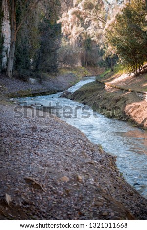 river of granada on winter andalusia nature spain 